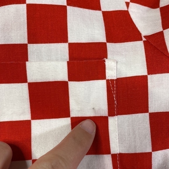 Vintage Christopher Scott Retro Red Check Short Sleeve Button Up Shirt Medium - Picture 9 of 9